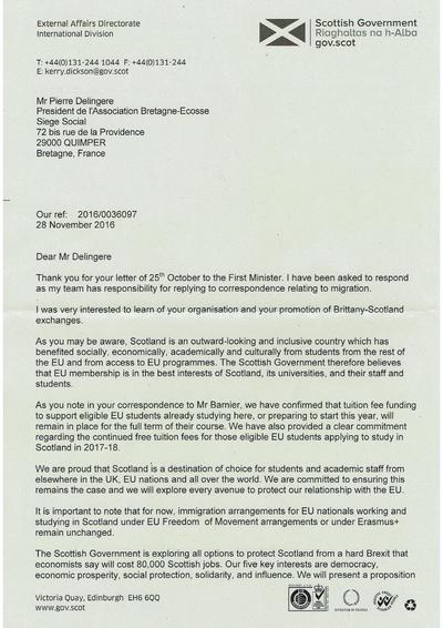 The Scottish Governement answer