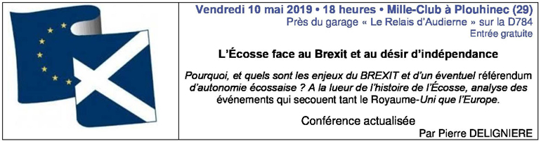Conférence Mai : L'Ecosse face au Brexit et au désir d’indépendance
