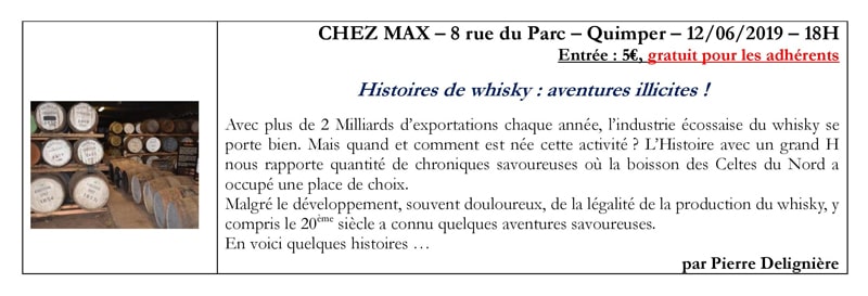 Conférence Juin : Histoires de whisky: aventures illicites !