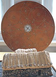 Model of a Black house and shield